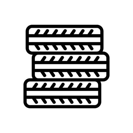a stack of tires icon vector. a stack of tires sign. isolated contour symbol illustrationのイラスト素材