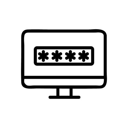 password monitor icon vector. password monitor sign. isolated contour symbol illustrationのイラスト素材