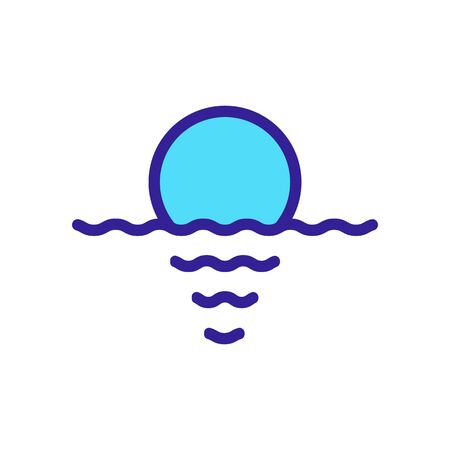 sunset ocean icon vector. sunset ocean sign. color contour symbol illustrationのイラスト素材