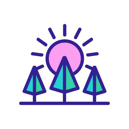 sunset forest icon vector. sunset forest sign. color contour symbol illustrationのイラスト素材