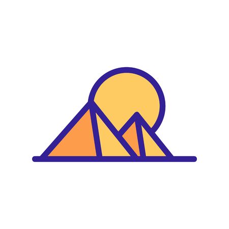 sunset pyramid icon vector. sunset pyramid sign. color contour symbol illustrationのイラスト素材