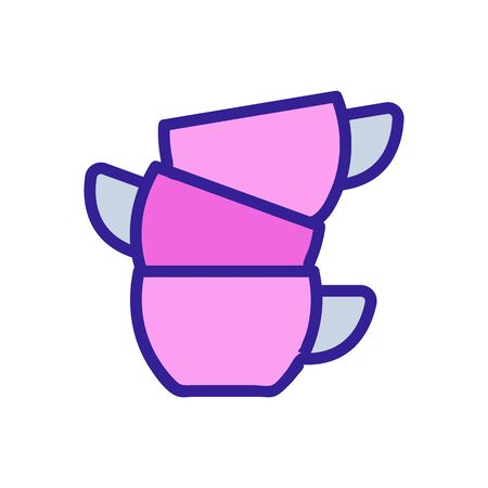 the stack of mugs icon vector. the stack of mugs sign. color contour symbol illustrationのイラスト素材