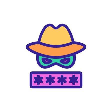password hacker icon vector. password hacker sign. color contour symbol illustrationのイラスト素材