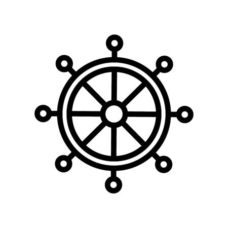 dharma wheel icon vector. dharma wheel sign. isolated contour symbol illustrationのイラスト素材