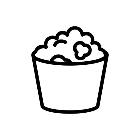 bucket of popcorn icon vector. bucket of popcorn sign. isolated contour symbol illustrationのイラスト素材