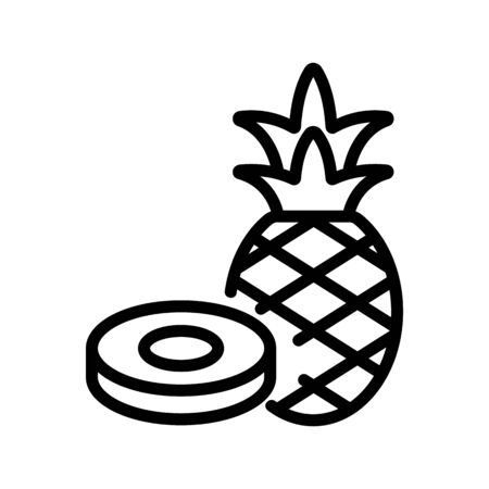 slice ring and pineapple icon vector. slice ring and pineapple sign. isolated contour symbol illustrationのイラスト素材