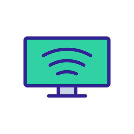 distribution of wifi on TV icon vector. distribution of wifi on TV sign. color symbol illustrationのイラスト素材