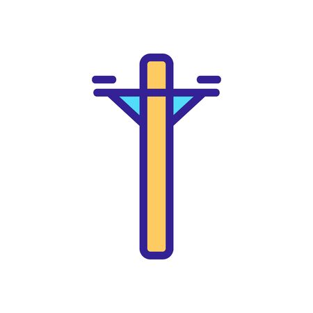 pole support power lines icon vector. pole support power lines sign. color symbol illustrationのイラスト素材