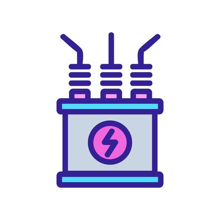 three wire electric shield icon vector. three wire electric shield sign. color symbol illustrationのイラスト素材