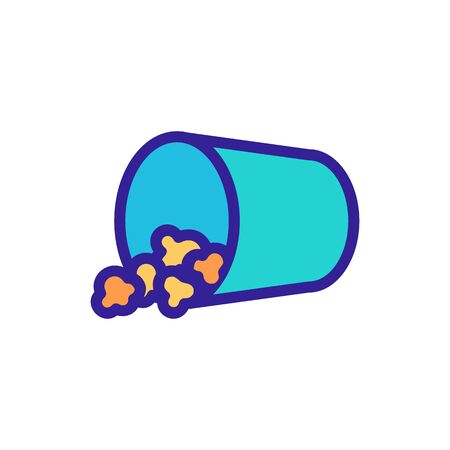inverted bucket of popcorn icon vector. inverted bucket of popcorn sign. color symbol illustrationのイラスト素材