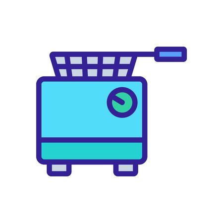 deep fryer side view icon vector. deep fryer side view sign. color symbol illustrationのイラスト素材