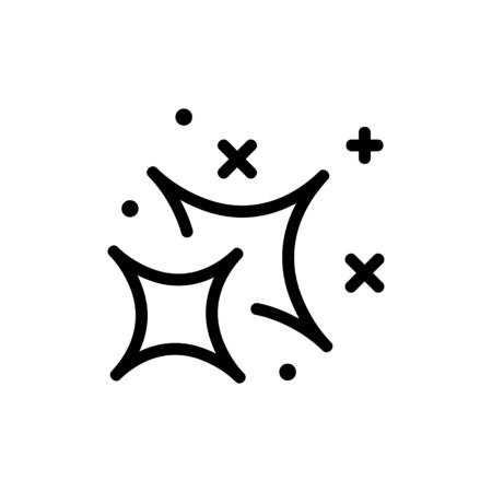 flickering of curved four pointed star icon vector. flickering of curved four pointed star sign. isolated contour symbol illustrationのイラスト素材