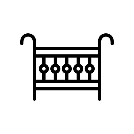 crib with toys icon vector. crib with toys sign. isolated contour symbol illustrationのイラスト素材