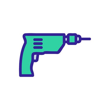 hammerless drill icon vector. hammerless drill sign. color symbol illustrationのイラスト素材