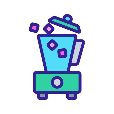 pour ice into blender icon vector. pour ice into blender sign. color symbol illustrationのイラスト素材