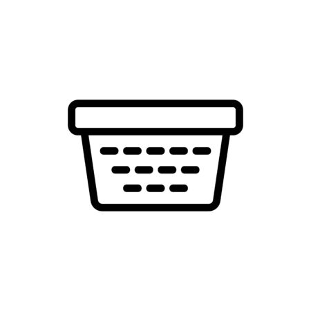 dirty laundry basket icon vector. dirty laundry basket sign. isolated contour symbol illustrationのイラスト素材