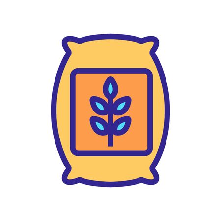 whole bag of rice wheat icon vector. whole bag of rice wheat sign. color symbol illustrationのイラスト素材
