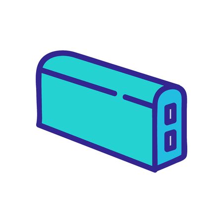 two-port portable charging in semicircle icon vector. two-port portable charging in semicircle sign. color symbol illustrationのイラスト素材