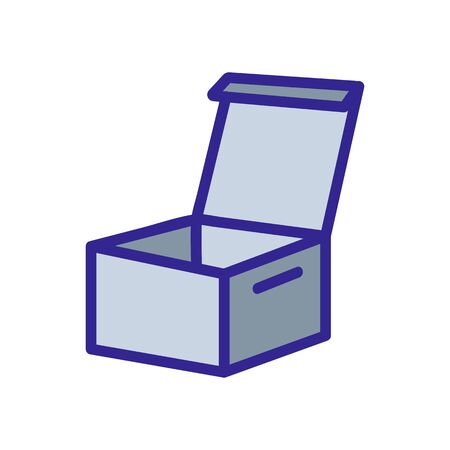 open paper box icon vector. open paper box sign. color symbol illustrationのイラスト素材
