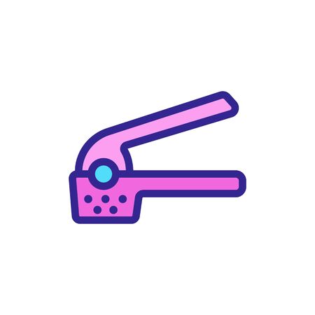 open lever type garlic press icon vector. open lever type garlic press sign. color symbol illustrationのイラスト素材