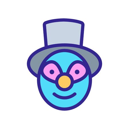 clown eye makeup in high hat icon vector. clown eye makeup in high hat sign. color symbol illustrationのイラスト素材
