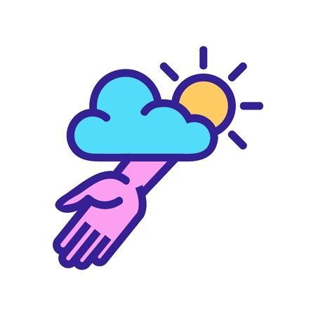 helping hand from god icon vector. helping hand from god sign. color symbol illustrationのイラスト素材