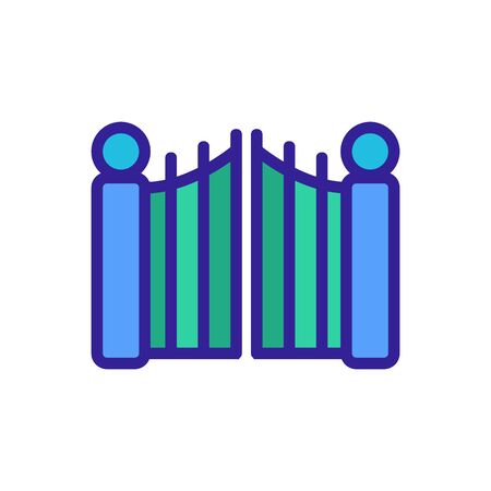 wrought iron entrance gates icon vector. wrought iron entrance gates sign. color symbol illustrationのイラスト素材