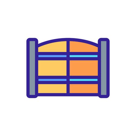 entrance gate with horizontal safety bars icon vector. entrance gate with horizontal safety bars sign. color symbol illustrationのイラスト素材