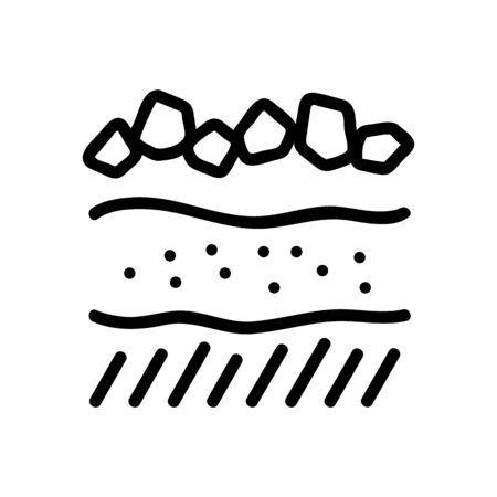 poured stones over ground icon vector. poured stones over ground sign. isolated contour symbol illustrationのイラスト素材