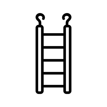 hooked staircase icon vector. hooked staircase sign. isolated contour symbol illustrationのイラスト素材