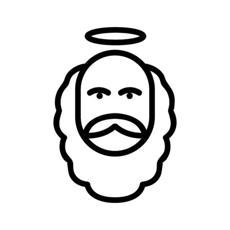 saint nicholas wonderworker icon vector. saint nicholas wonderworker sign. isolated contour symbol illustrationのイラスト素材