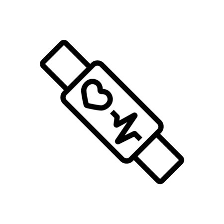 blood pressure monitor bracelet on hand icon vector outline illustrationのイラスト素材