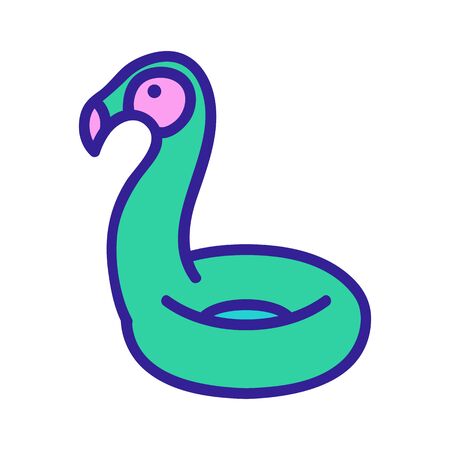 inflatable flamingo icon vector. inflatable flamingo sign. color symbol illustrationのイラスト素材