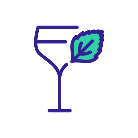 mint drink in wineglass icon vector. mint drink in wineglass sign. color symbol illustrationのイラスト素材