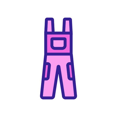 work overalls on figure icon vector. work overalls on figure sign. color symbol illustrationのイラスト素材