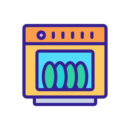 dishwasher in action icon vector. dishwasher in action sign. color symbol illustrationのイラスト素材