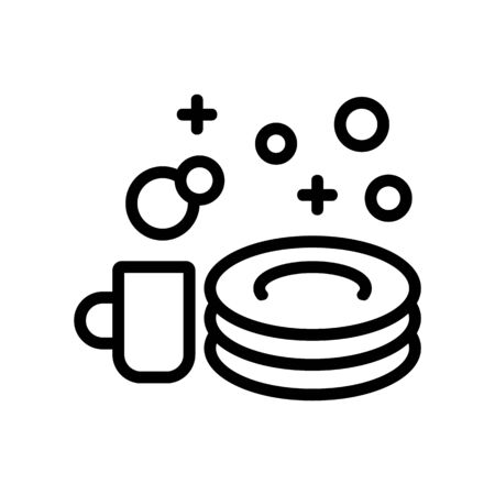shine of washed dishes icon vector. shine of washed dishes sign. isolated contour symbol illustrationのイラスト素材