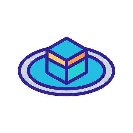 fenced cubic stone kaaba icon vector. fenced cubic stone kaaba sign. color symbol illustrationのイラスト素材