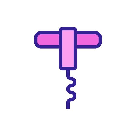 corkscrew for opening bottles icon vector. corkscrew for opening bottles sign. color symbol illustrationのイラスト素材