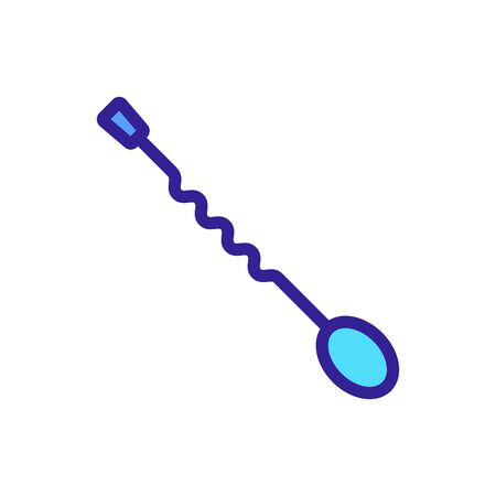 bar spoon with twisted handle icon vector. bar spoon with twisted handle sign. color symbol illustrationのイラスト素材