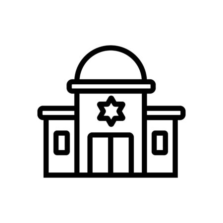 sacred synagogue with towers icon vector. sacred synagogue with towers sign. isolated contour symbol illustrationのイラスト素材