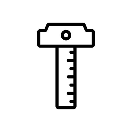 ruler with mount icon vector. ruler with mount sign. isolated contour symbol illustrationのイラスト素材