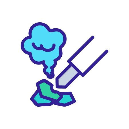 soldering iron in process icon vector. soldering iron in process sign. color symbol illustrationのイラスト素材