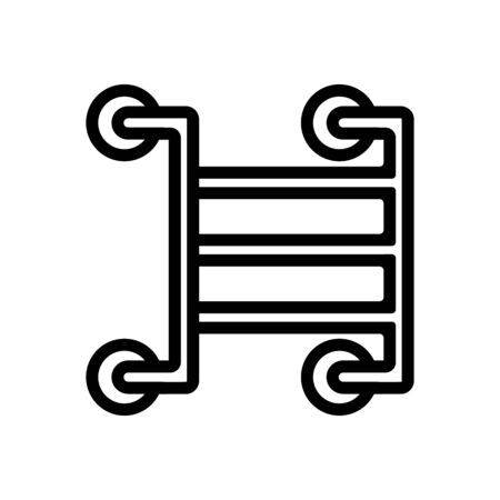 heated towel rail with secure fit icon vector outline illustrationのイラスト素材