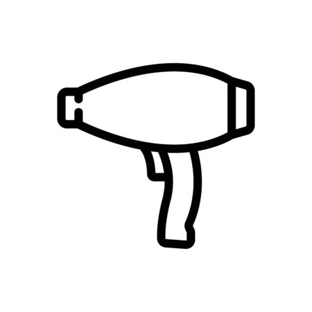 cylindrical hair dryer with round handle icon vector. cylindrical hair dryer with round handle sign. isolated contour symbol illustrationのイラスト素材