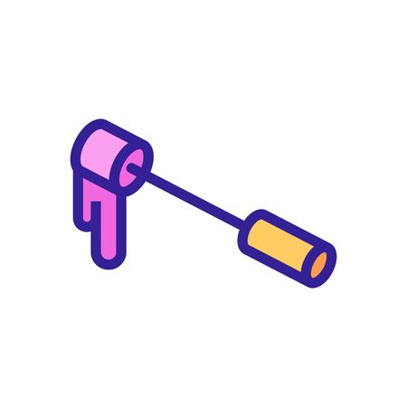 skewer fondue with flowing cheese icon vector. skewer fondue with flowing cheese sign. color symbol illustrationのイラスト素材