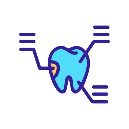 analysis of tooth structure icon vector. analysis of tooth structure sign. color symbol illustrationのイラスト素材