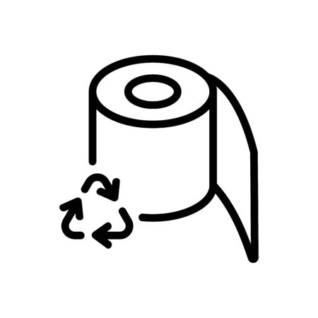 toilet paper recycling icon vector. toilet paper recycling sign. isolated contour symbol illustrationのイラスト素材