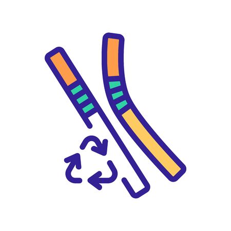 recycling plastic tubes for drinking icon vector. recycling plastic tubes for drinking sign. color symbol illustrationのイラスト素材