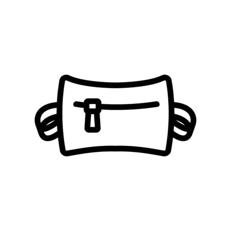 waist bag with zipper icon vector. waist bag with zipper sign. isolated contour symbol illustrationのイラスト素材